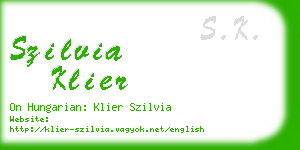 szilvia klier business card